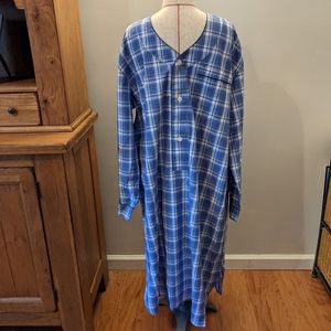 NWOT John Blair Night Shirt Sleep Fine Menswear Size Medium/Large Blue Check